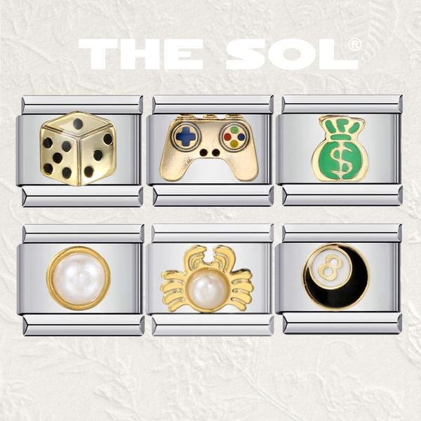  Charm Titan Italian Bracelet - Golden Charm 