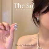  Bông Tai Hàn Quốc Flower Diamond 