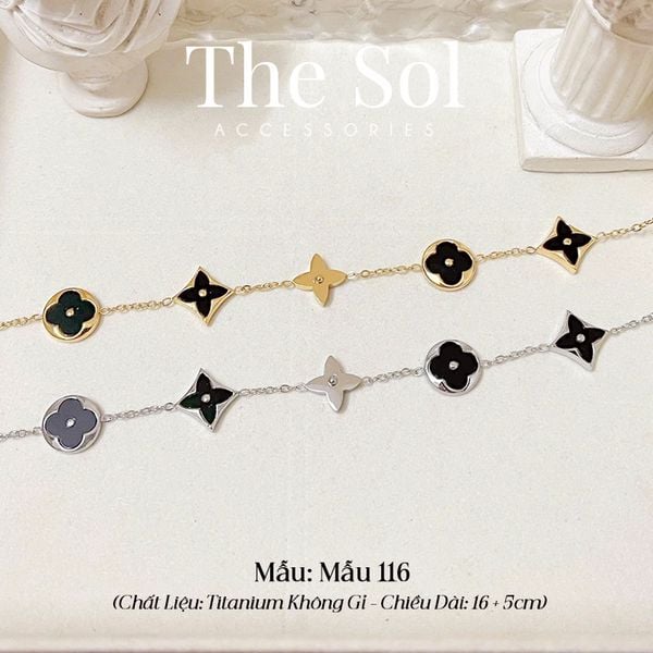  Lắc Tay Titan Black Louis Rhombus & Circle - Mẫu 116 