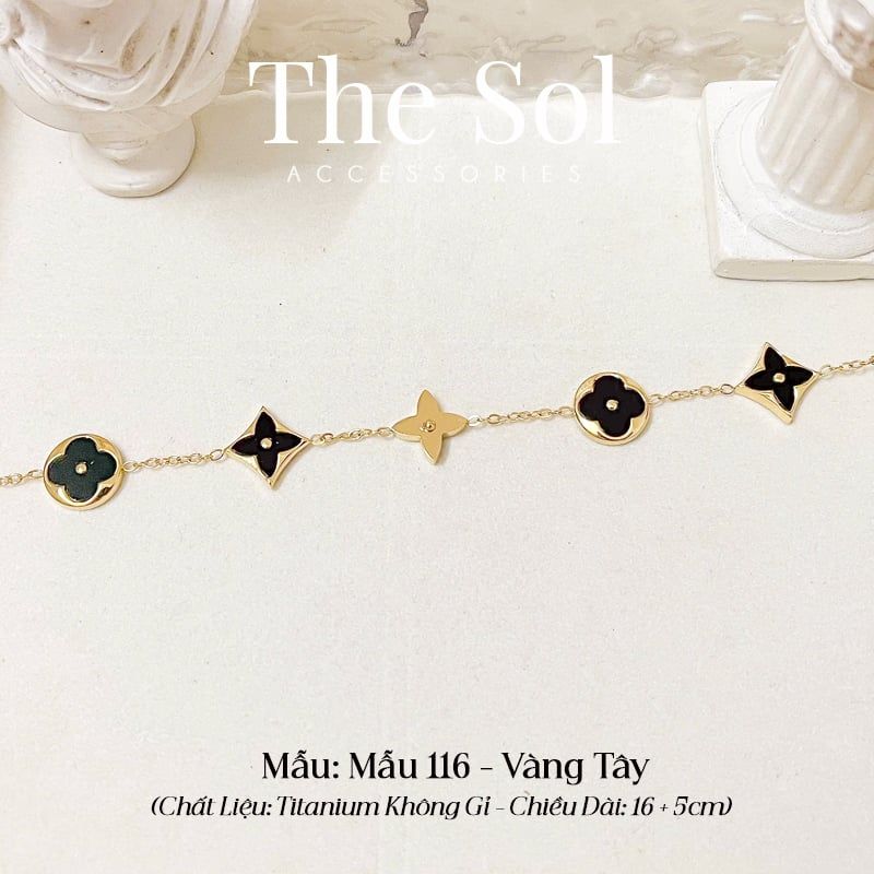  Lắc Tay Titan Black Louis Rhombus & Circle - Mẫu 116 