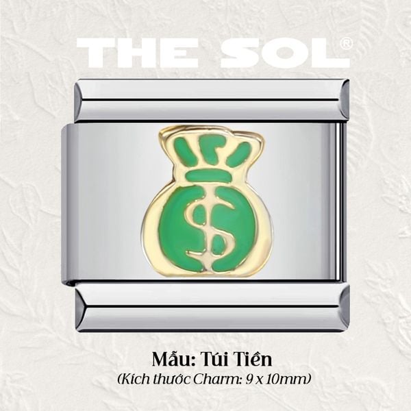  Charm Titan Italian Bracelet - Golden Charm 