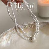  Choker Hàn Quốc Double Pearls 