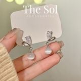  Bông Tai Hàn Quốc White Gem 