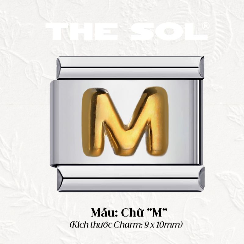  Charm Titan Italian Bracelet - Charm Chữ Cái 