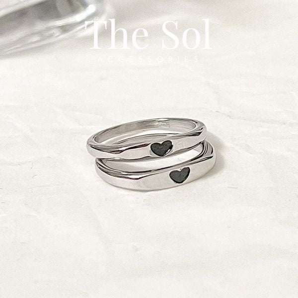  Nhẫn Titan Black Mini Heart 