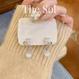  Bông Tai Hàn Quốc White Gem 