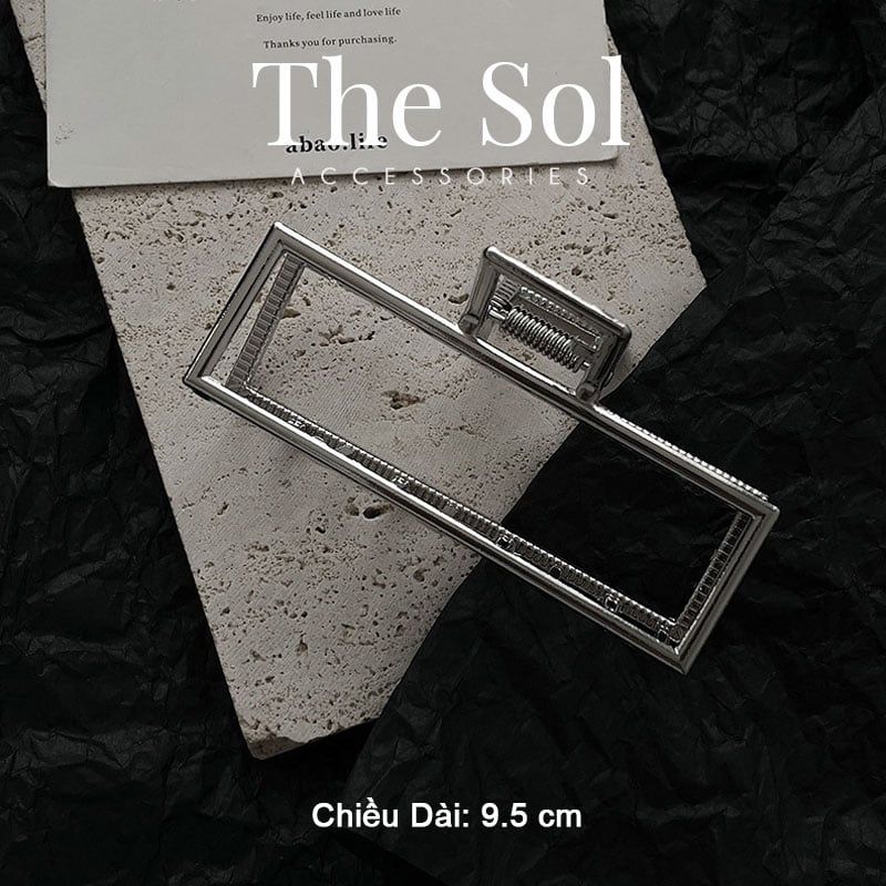  Kẹp Gắp Hàn Quốc Silver Rectangle 