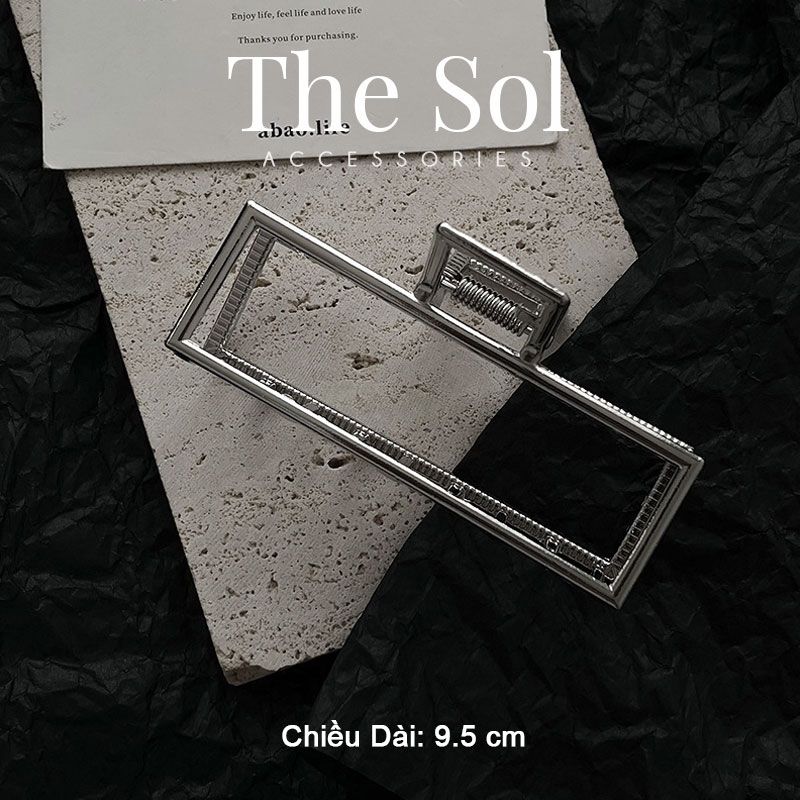  Kẹp Gắp Hàn Quốc Silver Rectangle 