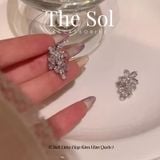  Bông Tai Hàn Quốc Flower Diamond 