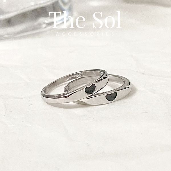  Nhẫn Titan Black Mini Heart 