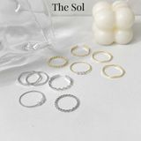  Set Nhẫn Hàn Quốc Triple Pearl - Bộ 5 Chiếc 