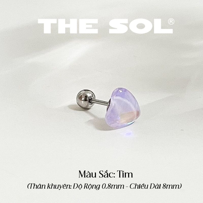  Khuyên Tai Titan Unisex Colorful Heart - 1 Chiếc 