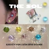  Khuyên Tai Titan Magnet Đính Đá Màu Sắc 6mm 
