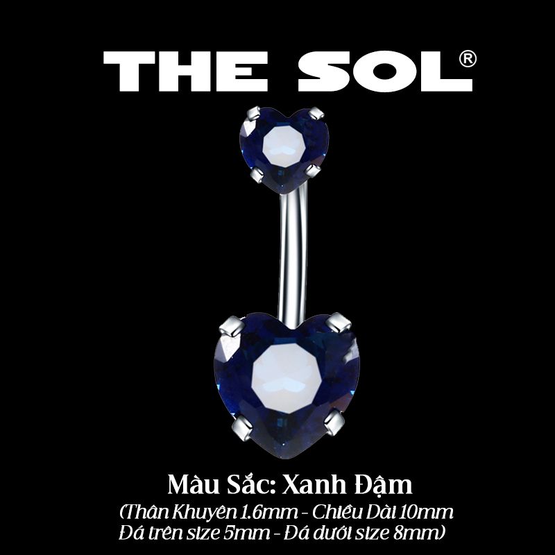  Khuyên Rốn Titan Unisex Diamond Heart 