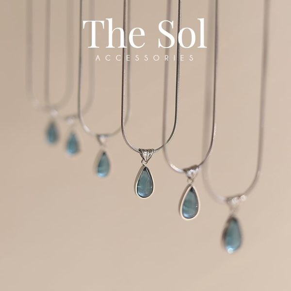  Dây Chuyền Titan Aquamarine Stone - Mẫu 70 