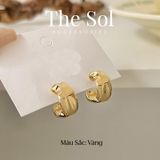  Bông Tai Hàn Quốc Wave Metal 