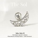  Khuyên Tai Thép Xi Mạ Hollow Moon - Mẫu 95 