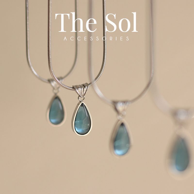  Dây Chuyền Titan Aquamarine Stone - Mẫu 70 