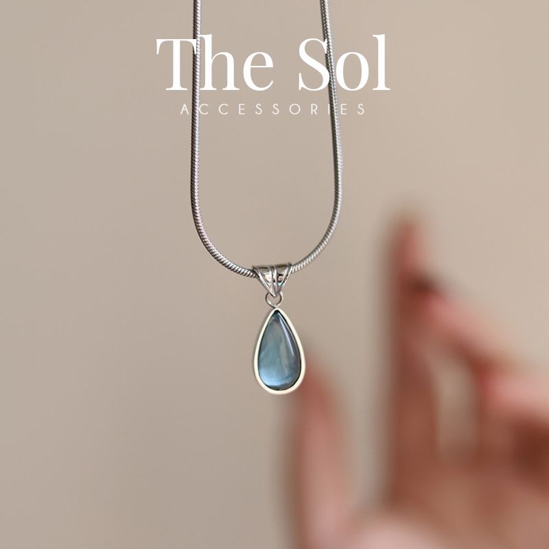  Dây Chuyền Titan Aquamarine Stone - Mẫu 70 
