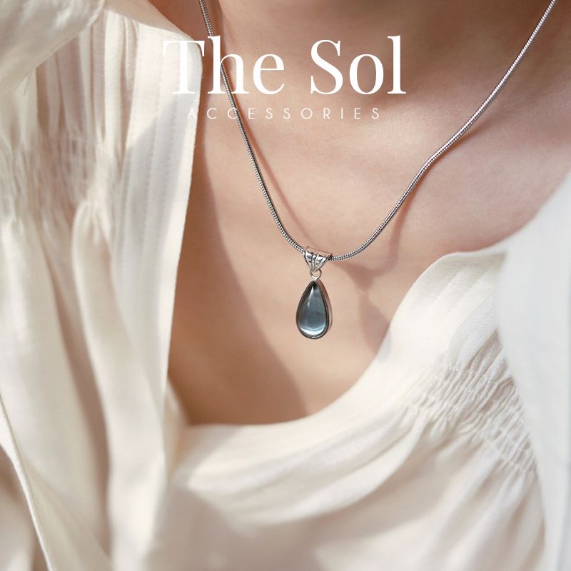  Dây Chuyền Titan Aquamarine Stone - Mẫu 70 