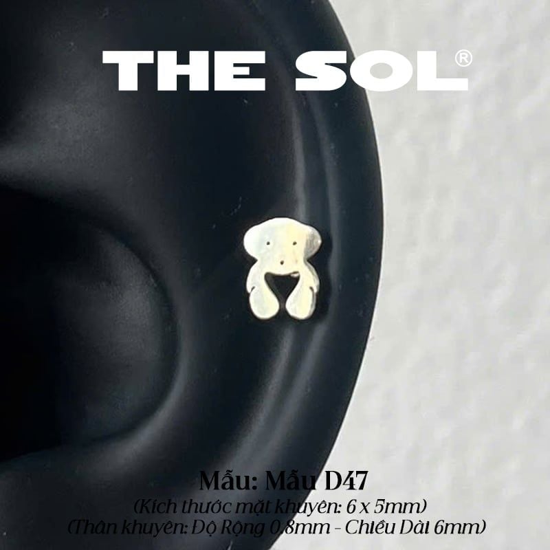  Khuyên Tai Titan Mini Bear - Mẫu D47 