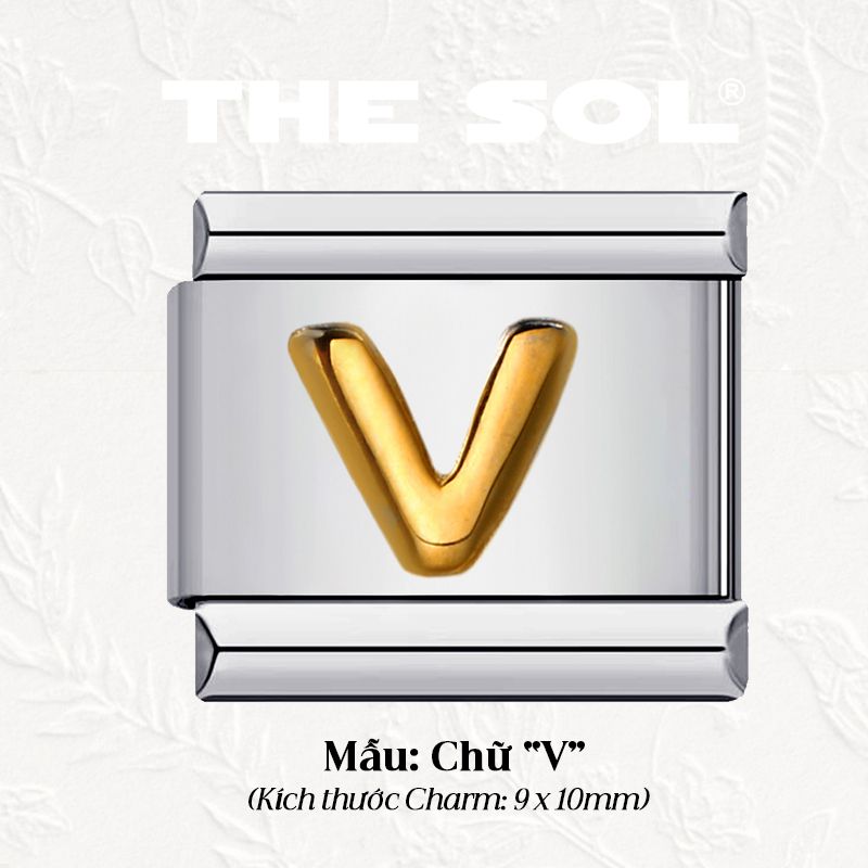  Charm Titan Italian Bracelet - Charm Chữ Cái 