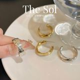  Bông Tai Hàn Quốc Silver X Hoops 