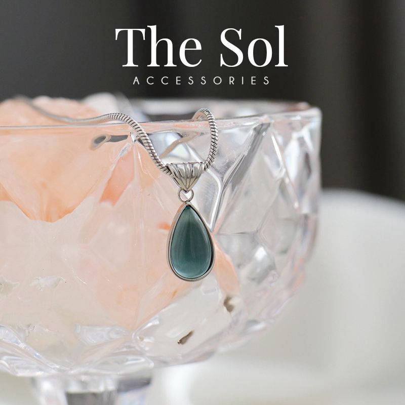  Dây Chuyền Titan Aquamarine Stone - Mẫu 70 