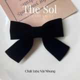  Kẹp Tóc Hàn Quốc Velvet Bow Jisoo - 1 Chiếc 