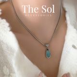  Dây Chuyền Titan Aquamarine Stone - Mẫu 70 