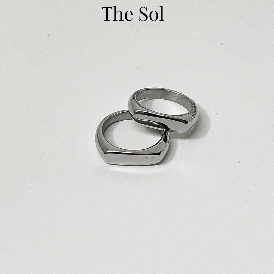  Nhẫn Titan Unisex Silver Bar - Mẫu 37 