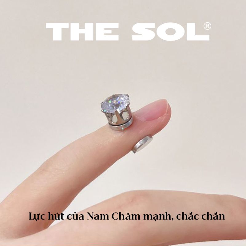  Khuyên Tai Titan Magnet Đính Đá Màu Sắc 6mm 