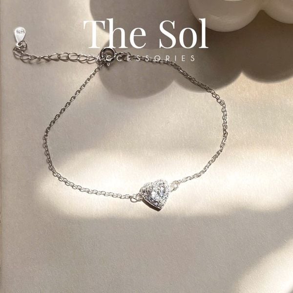  Lắc Tay Bạc Diamond Heart 