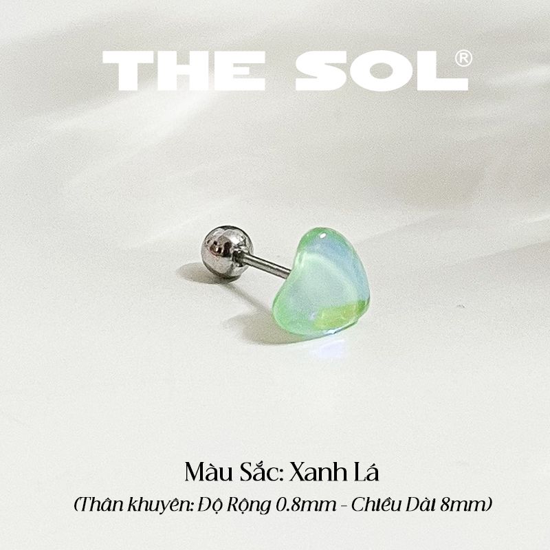  Khuyên Tai Titan Unisex Colorful Heart - 1 Chiếc 