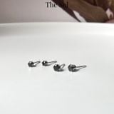  Bông Tai Titan Basic Ngọc - Tròn 6 Chấu 