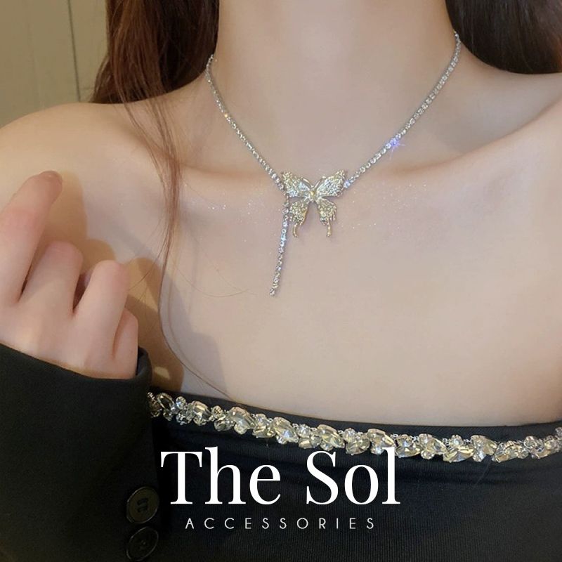  Choker Hàn Quốc Diamond Butterfly 