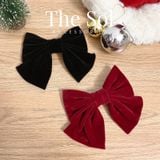  Kẹp Tóc Hàn Quốc Velvet Bow - Kẹp Bấm 