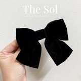  Kẹp Tóc Hàn Quốc Velvet Bow Jisoo - 1 Chiếc 