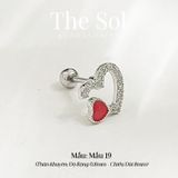  Khuyên Tai Thép Xi Mạ Red Heart - Mẫu 19 
