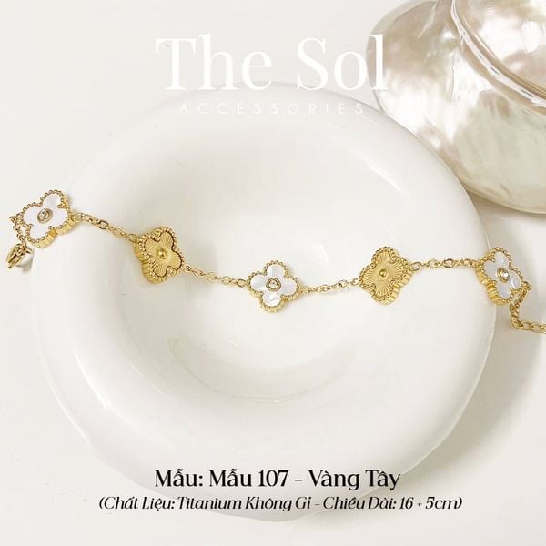  Lắc Tay Titan Blossom & White Lou - Mẫu 107 