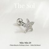  Khuyên Tai Thép Xi Mạ Unisex Diamond Star - Mẫu 20 