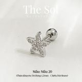  Khuyên Tai Thép Xi Mạ Unisex Diamond Star - Mẫu 20 