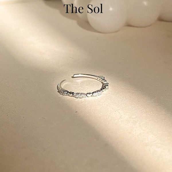  Nhẫn Bạc Dia Heart Line 