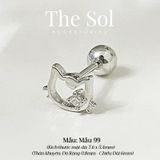  Khuyên Tai Thép Xi Mạ Mini Cat's Head - Mẫu 99 