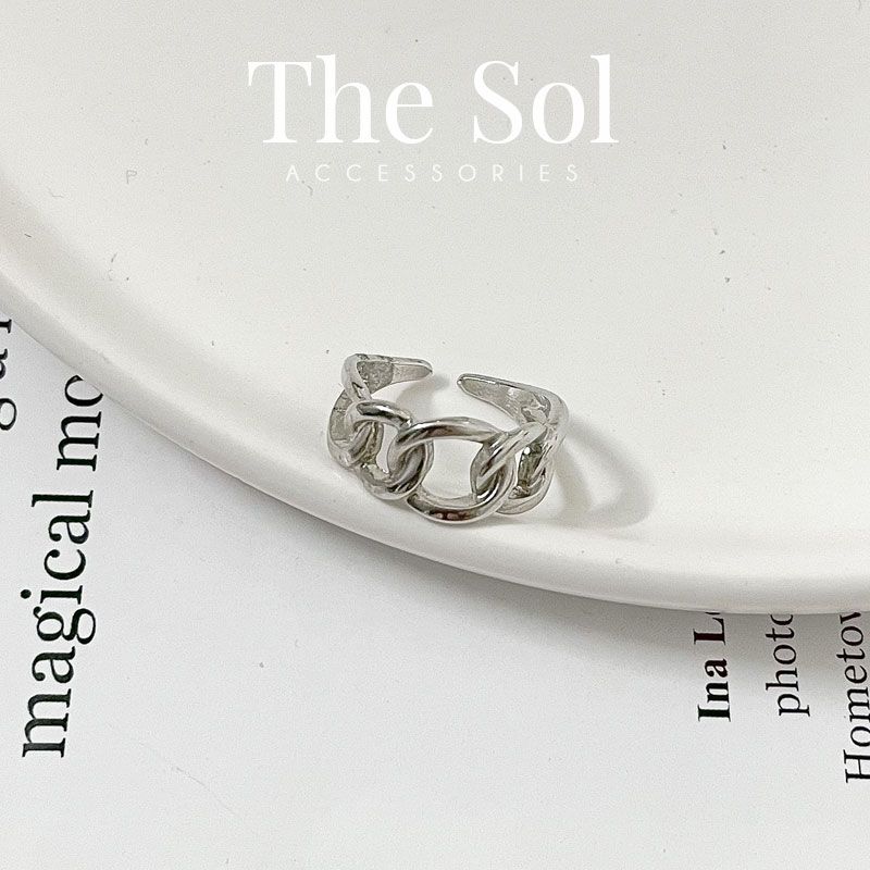  Nhẫn Hàn Quốc Unisex Circle Hollow 