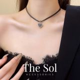  Choker Hàn Quốc Bling Black Heart 