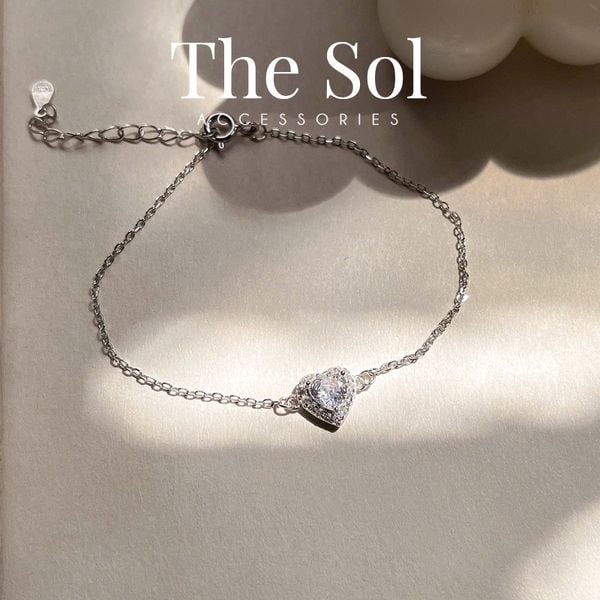 Lắc Tay Bạc Diamond Heart 