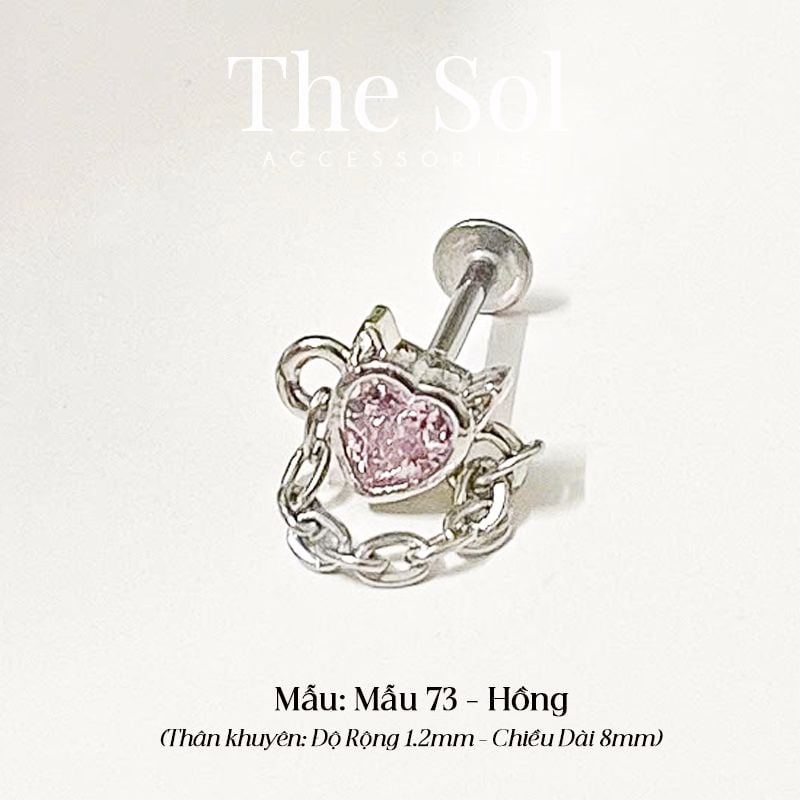  Khuyên Tai Thép Xi Mạ Unisex Evil Heart - Mẫu 73 