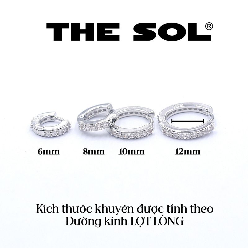  Khuyên Tai Bạc Xi Mạ Khuyên Tròn Đính Đá 2.3mm - Mẫu 171 