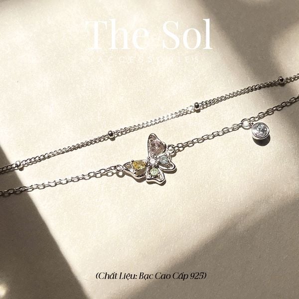  Lắc Tay Bạc Colorful Butterfly 